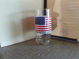 God Bless America Made in USA Flag 16 oz Tumbler Drinking Glass NEW UNUSED!! B21 - Picture 1 of 4