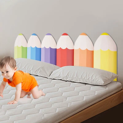 6 Piezas Acolchado de Pared 3D en Forma de Lápiz para Niños Alfombrillas de Pared para Niños Protección de Pared Foto 1 de 4