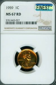 1959 LINCOLN CENT NGC MS67 RED PQ MAC FINEST REGISTRY MAC SPOTLESS . - Picture 1 of 2