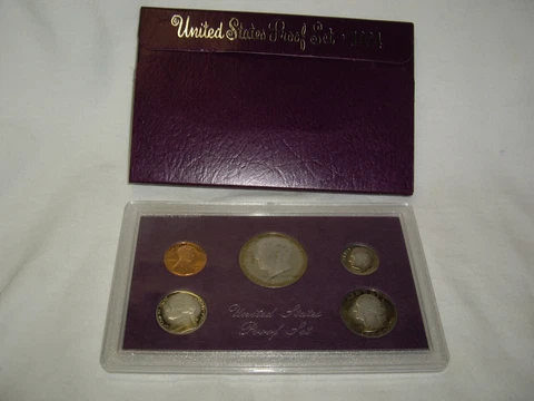 1984-S US Proof Coin Set, (5) Coins w/ Box Cover