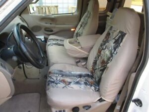 1997-1999 Ford F150, Front Car Seat Covers with 60/40 Split Seat in 2 TONE TAN