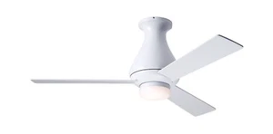 MODERN FAN COMPANY ALTUS FLUSH 42" CEILING FAN GLOSS WHITE w/ LED LIGHT - Picture 1 of 1