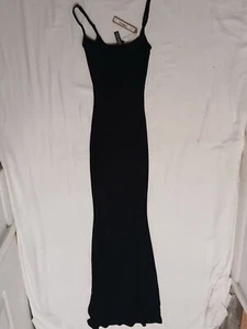 SKIMS Soft Lounge Long Ribbed Slip Dress Women's 2XS Onyx AP-DRS-0596 G49-60 - Picture 1 of 3