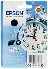 Epson 27 Black Alarm Clock Genuine, DuraBrite Ultra Ink Cartridge, Standard Capa