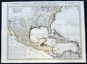 1719 Chatelain Large Antique Map of British, French, Spanish North America - GOM - Picture 1 of 4
