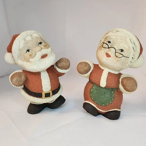 Estatuilla de Navidad con textura de cerámica de Papá Noel y la señora Claus 6,5" sin marca - Imagen 1 de 20