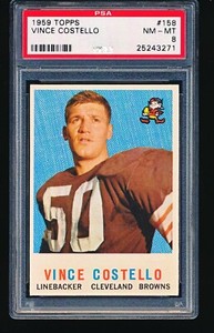 1959 Topps VINCE COSTELLO #158 PSA 8