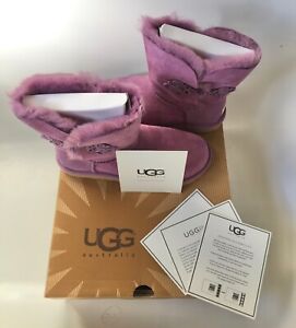 UGG Boots Australia Classic Short Womens Ladies Bailey Mariko Purple Size UK 4.5