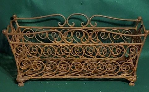 Wrought Iron Scroll Table Top Basket Cover