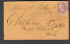 1860's cover Norton S Blank Newburyport Mass to D Blank Maple Rapids MI
