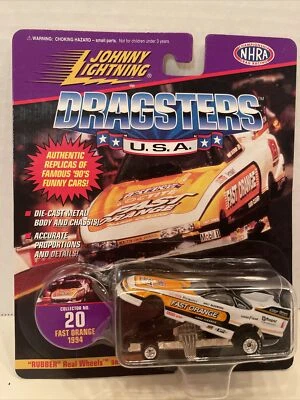 Johnny Lightning Dragsters 1997 Estados Unidos 1994 coche divertido rápido naranja blanco Bazemore #20 Foto 1 de 4