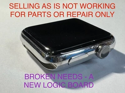 “AS IS” For REPAIR - Apple Watch Series 2, 42mm Stainless Steel - Model A1758 - Image 1 of 4