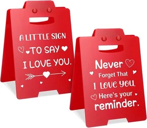 Threan 2 Pcs A Little Sign to Say I Love You Valentines Day Gifts red - Picture 1 of 2