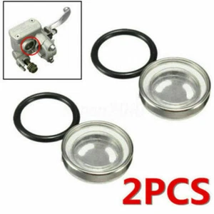 Motorcycle Brake Master Cylinder Reservoir One Sight Glass Lens Gasket Parts Kit - Foto 1 di 10