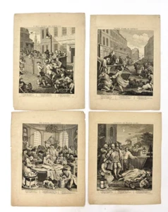 WILLIAM HOGARTH ENGRAVINGS 1751 4 Stages of Cruelty   - Picture 1 of 12