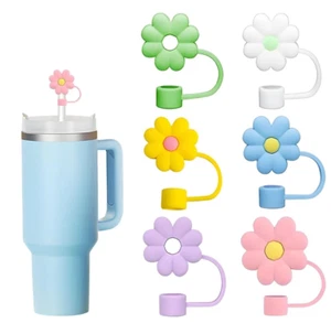 6 PACK** Straw Cover Cap for Stanley Cup,Silicone Straw Topper Compatible with 3 - Picture 1 of 3