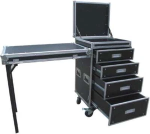 FLYHT PRO Schubladen-Transport-Case DR-10 - Tisch, Blue Wheels 4 Schubladen Rack - Picture 1 of 12