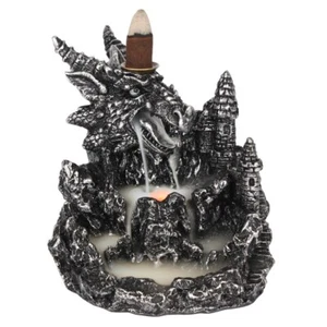 Silver Dragon Backflow Incense Burner With Light - Picture 1 of 1