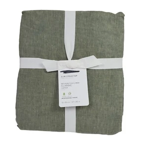 Pottery Barn Belgian Flax Linen Cotton Lined Curtain Loden Green 50x96" - Picture 1 of 2