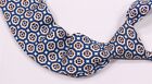 Cravate en soie imprimé géométrique bleu années 70 thème groovy motif imprimé géométrique