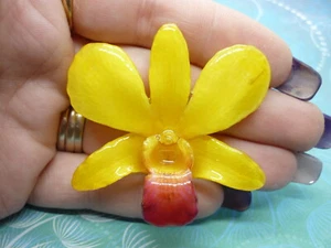 Real Orchid Flower Necklace - Bright Yellow - Handcrafted Gift for Her - Picture 1 of 8