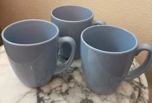 Set Of 3 Corelle Stoneware Light Blue Coffee Tea Mugs Cups Earthenware - Picture 1 of 5
