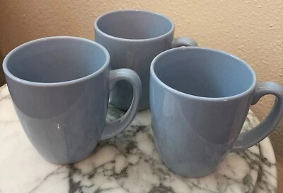 Juego de 3 tazas de té café azul claro de gres Corelle tazas loza Foto 1 de 4