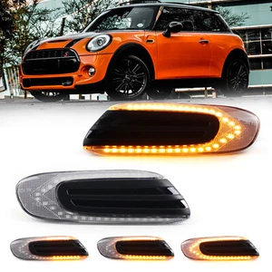 Luz marcadora lateral LED secuencial ahumada para guardabarros Mini Cooper F55 F56 F57 14-up - Imagen 1 de 17