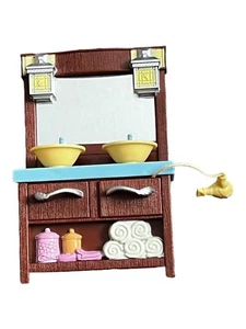 Fisher-Price Loving Family Dollhouse Replacement Brown Bathroom Vanity Sink 2008 - Picture 1 of 8
