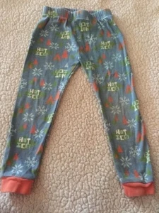 Boys Blue Green Orange Snowflakes Hot Ice Snug Fit Pajama Pants 4 - Picture 1 of 6
