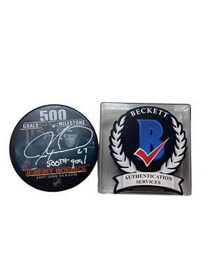 JEREMY ROENICK SIGNED SAN JOSE SHARKS 500TH GOAL PUCK BECKETT BAS COA 1W124478 - Image 1 of 2
