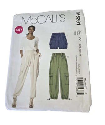 McCalls Easy Pattern M6291 Shorts Pants Cargo Pockets Szs L-XL-XXL UC FF - Image 1 of 4