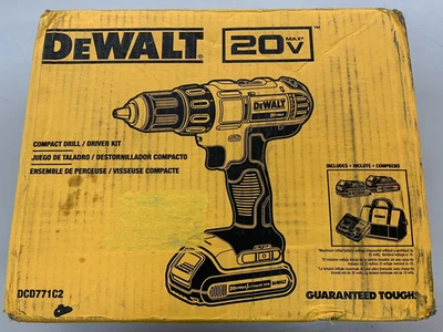 DEWALT DCD771C2 20V MAX Li-Ion 1/2 pulg. Kit de taladro inalámbrico (1,3 Ah) NUEVO Foto 1 de 2