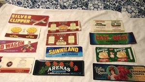 DEALER LOT OF 120 VINTAGE CRATE & CAN LABELS 10 EACH OF 12 DIFF. TYPES;LOT # 11 - Picture 1 of 8