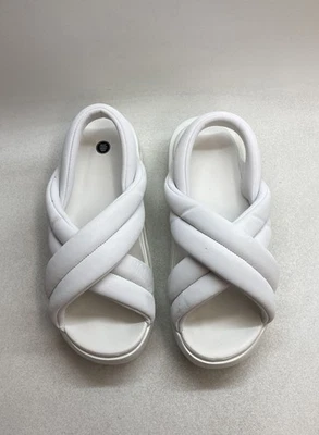 Sandalias cruzadas hinchadas blancas Nike Air More Uptempo Slide talla 9 para mujer Foto 1 de 4