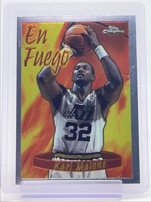 KARL MALONE 1995-96 TOPPS CHROME SEASON'S BEST EN FUEGO JAZZ #4 A Q3562 - image 1 of 2