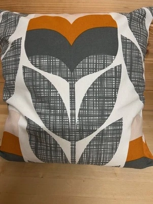 Orla Kiely Orange Rosebud Double sided 16” x16” ( 40cm x 40 cm ) Cushion Cover - Image 1 of 3
