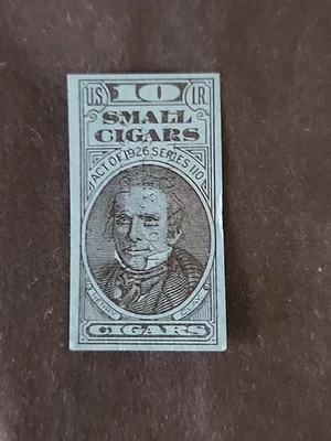 Rjkstamps US Revenue Stamp For 10 Small Cigars 1926 Tax Stamp Series 110 Used - Image 1 of 2