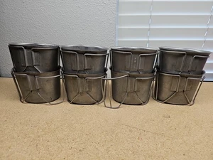 8x 1 Qt Canteen Cup Lot US Military Surplus USGI Stainless Steel - Picture 1 of 2