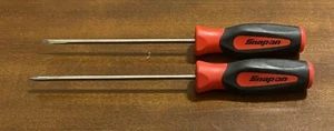 2 Snap-On Cabinet Screwdrivers 6" Philips 6" Slotted Red - Foto 1 di 1