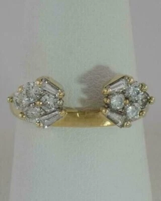 Anillo de banda envolvente potenciador de diamantes creado en laboratorio de 2 quilates enchapado en oro amarillo de 14 k para mujer Foto 1 de 4