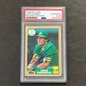 1987 Topps Baseball #620 Jose Canseco Signed Card PSA Slabbed Auto A's 40/40 - Picture 1 of 2