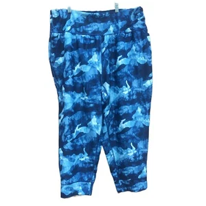 Old Navy Powersoft Joggers Leggings Crop Pocket Blue Camo Womens Plus Size 2X - Picture 1 of 12