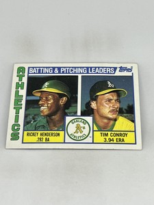 1984 Topps Rickey Henderson - Conroy #156 Leaders Baseball Athletics Sku 3190