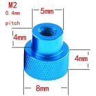 2pcs M2 0.4mm Pitch Colorful Aluminum Alloy Nuts Blind Hole Nut 8mm Head Dia