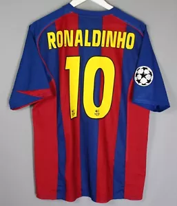 FC BARCELONA SPANIEN 2004 2005 HOME FOOTBALL SHIRT TRIKOT #10 RONALDINHO UCL - Bild 1 von 8