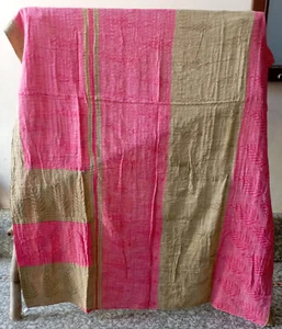 Colcha Kantha hecha a mano india vintage manta de algodón Ralli Gudari - Imagen 1 de 2