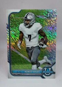 2022 Bowman University Chrome Romeo Doubs Silver Shimmer Refractor Rookie RC - Picture 1 of 2