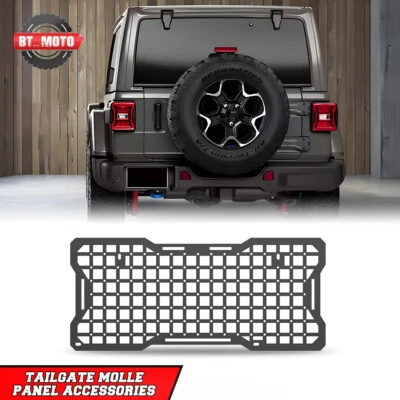 For 2018-2025 Jeep Wrangler JL black textured Tailgate  Molle Panel  Accessories - Изображение 1 из 4
