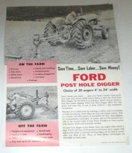 Excavadora de postes Ford 903 especificaciones folleto de ventas literatura AD-8025 1959 - Imagen 1 de 2
